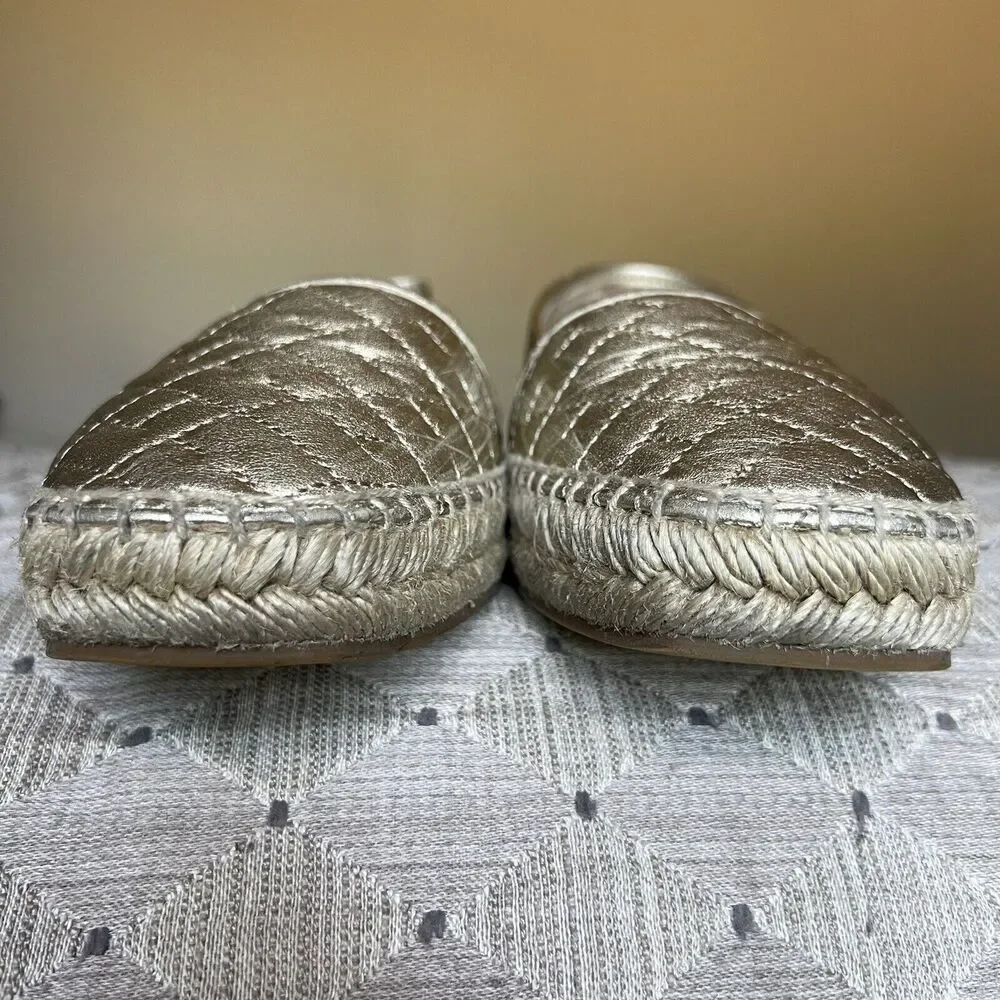 Carolina Herrera CH HC Gold Metallic Leather Espadrille Women EU 36 US 5.5 - 6